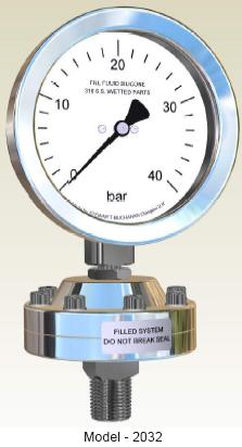 Diaphragm Seal Filled System Stainless Steel pressure gauge